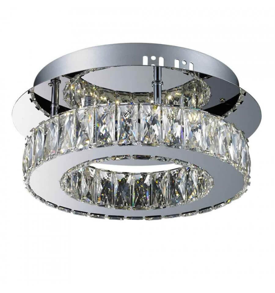 DECKENLEUCHTE Diez, Silber/Chrom, 12cm - Chromfarben, Glas (12/45/12cm) - KOSILUM