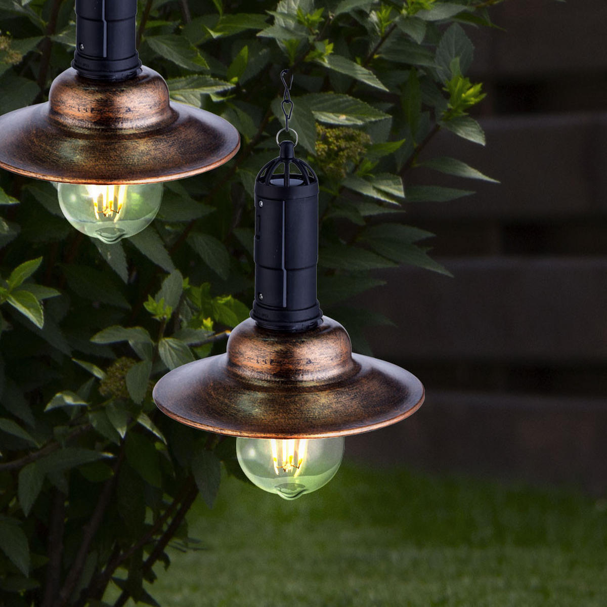 LED AUSSENDECKENLEUCHTE Metall Bronze 2er Set - Bronzefarben, Glas (15.5/15.5/50cm)