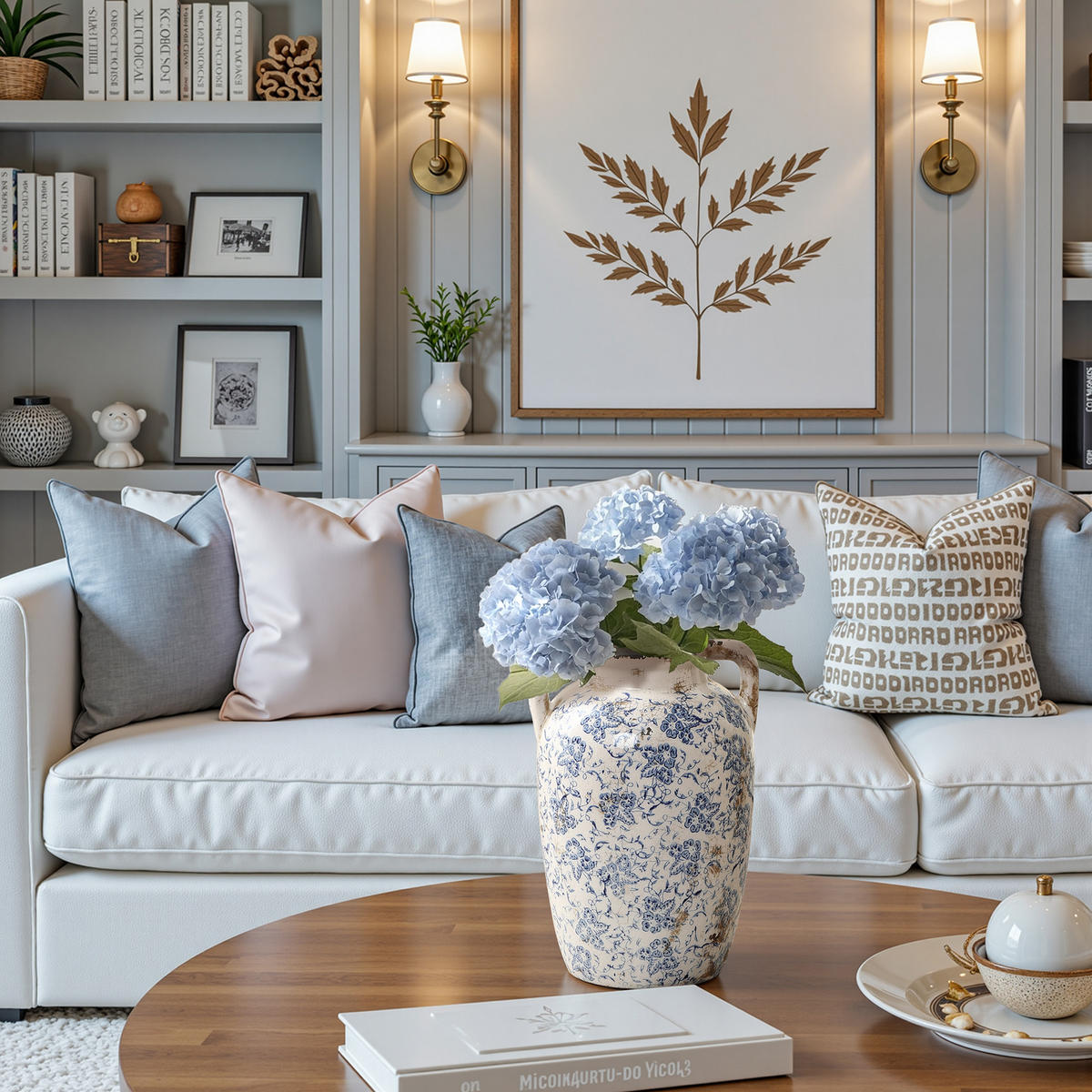 VASE Vintage, Keramik Weiß | Handbemalt, Doppelhenkel, Ø19 x H29 cm - Weiß, Keramik (29cm) - Hometopia