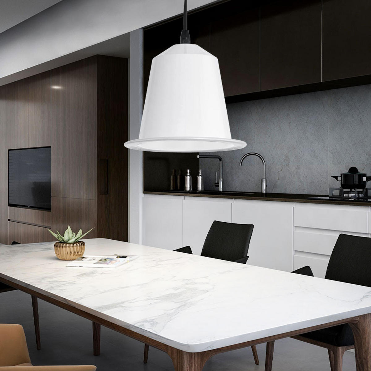 LED HÄNGELEUCHTE Ginosa Stahl Weiß 3er Set - Weiß, Metall (17.5/17.5/110cm)