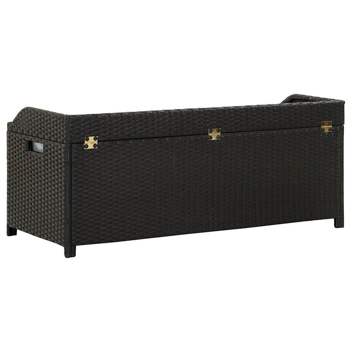 SITZBANK Mit Stauraum 120 Cm Poly Rattan Schwarz - Schwarz, Kunststoff (50/50/120cm) - vidaXL