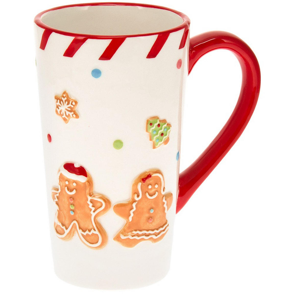 KERAMIKBECHER LEBKUCHENMANN, Keramik, weiß, 570 ml - Weiß, Keramik (0.57L) - Home Styling Collection