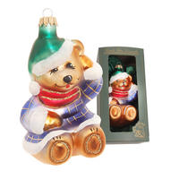 CHRISTBAUMSCHMUCK Winter-Teddy Mehrfarbig 12cm (Glas / 1 Stk.) - Multicolor, Glas (8/12/7cm) - Krebs Glas Lauscha
