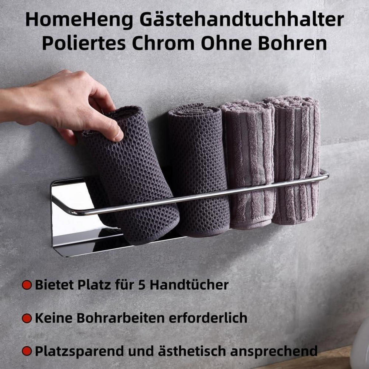 HANDTUCHHALTER Edelstahl poliert 40 cm - Multicolor, Metall (9/7/40cm)