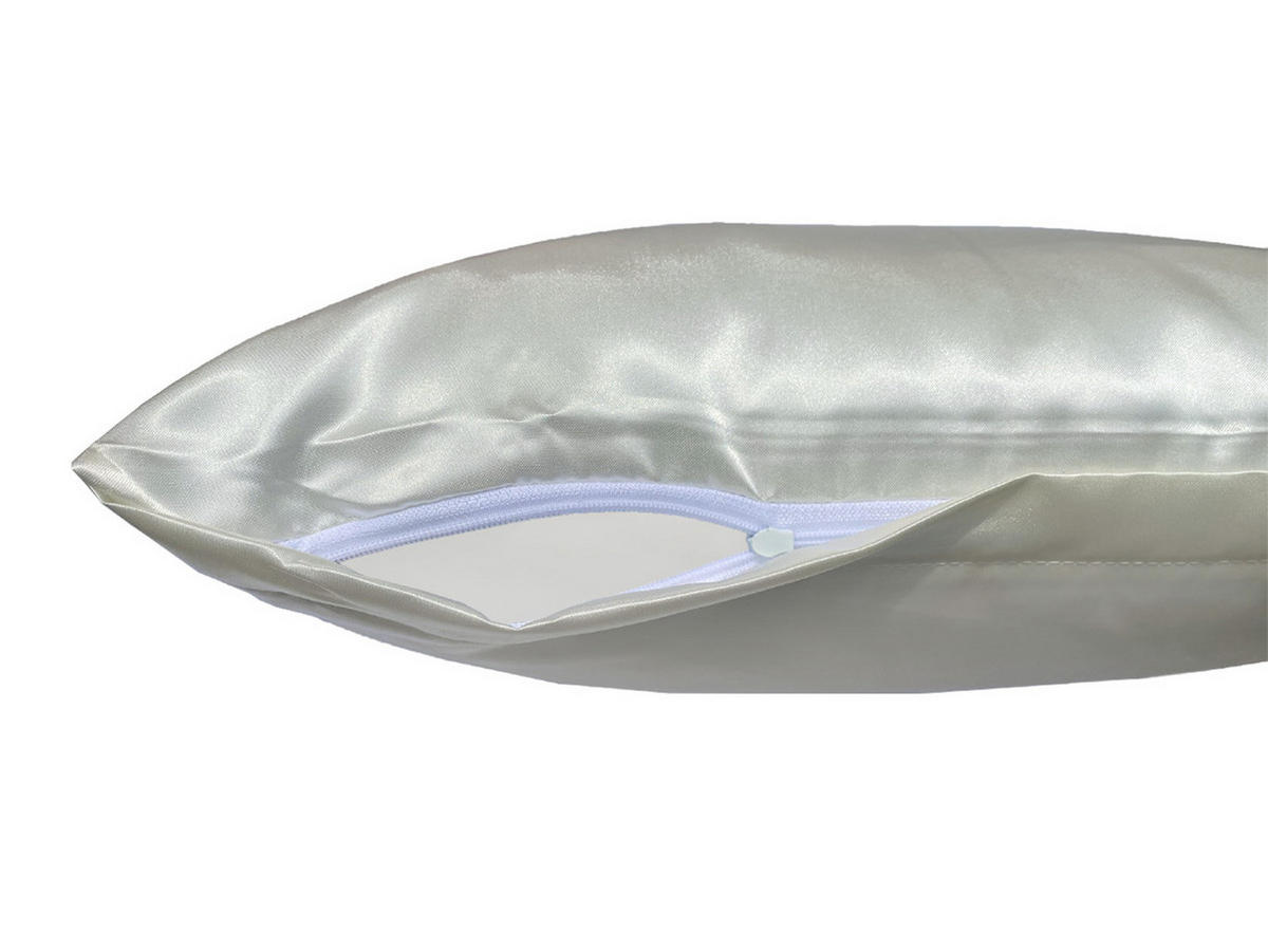 KISSENBEZUG Glanz Satin champagner 40/40 cm - Ecru/Champagner, Textil (40/40cm) - beties Heimtextil