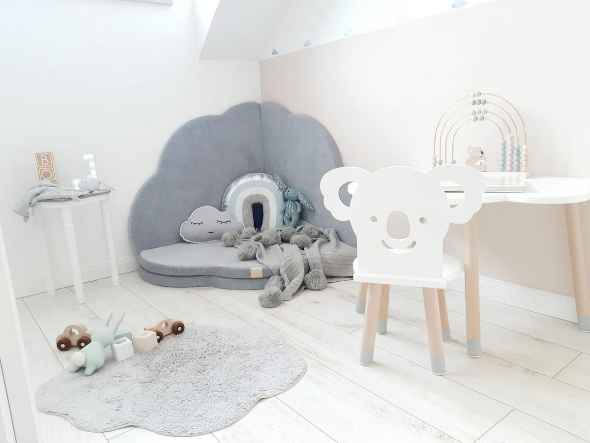 SPIELMATTE für Kinder, Wolke, Samt, Hellgrau - Grau, Textil (160/160cm) - MeowBaby