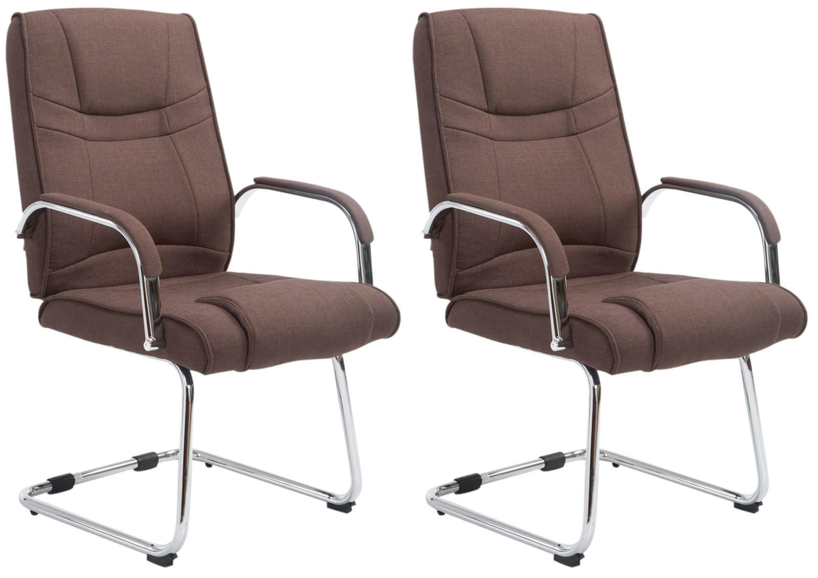 SCHWINGSTUHL 2er Set Stoff braun - Braun, Textil/Metall (60/104/67cm) - CLP