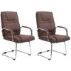 SCHWINGSTUHL 2er Set Stoff braun - Braun, Textil/Metall (60/104/67cm) - CLP