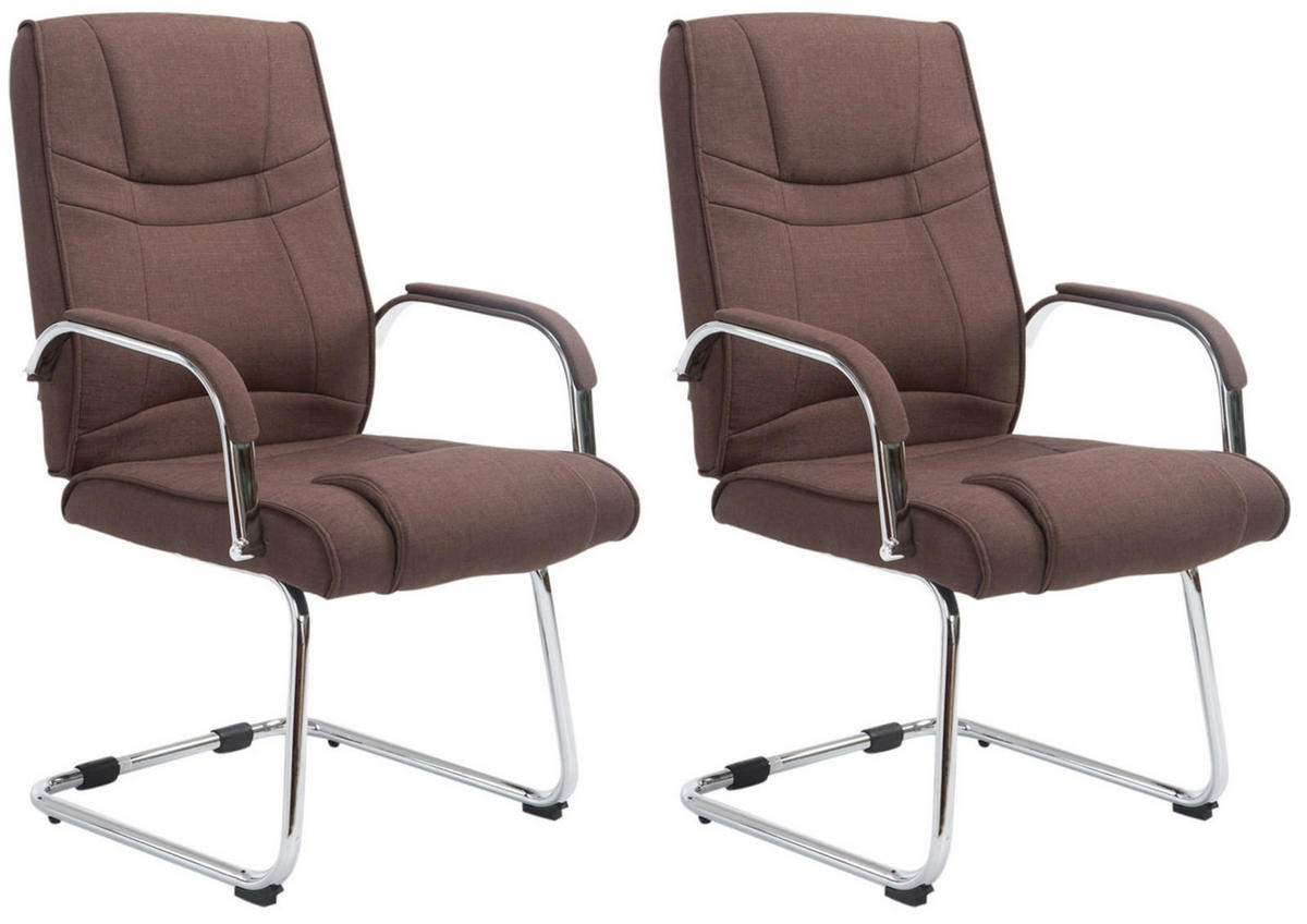 SCHWINGSTUHL 2er Set Stoff braun - Braun, Textil/Metall (60/104/67cm) - CLP