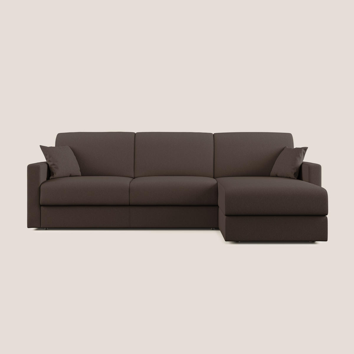 ECKSOFA RECHTS Chris - Braun, Textil (248/96cm) - Divani.store
