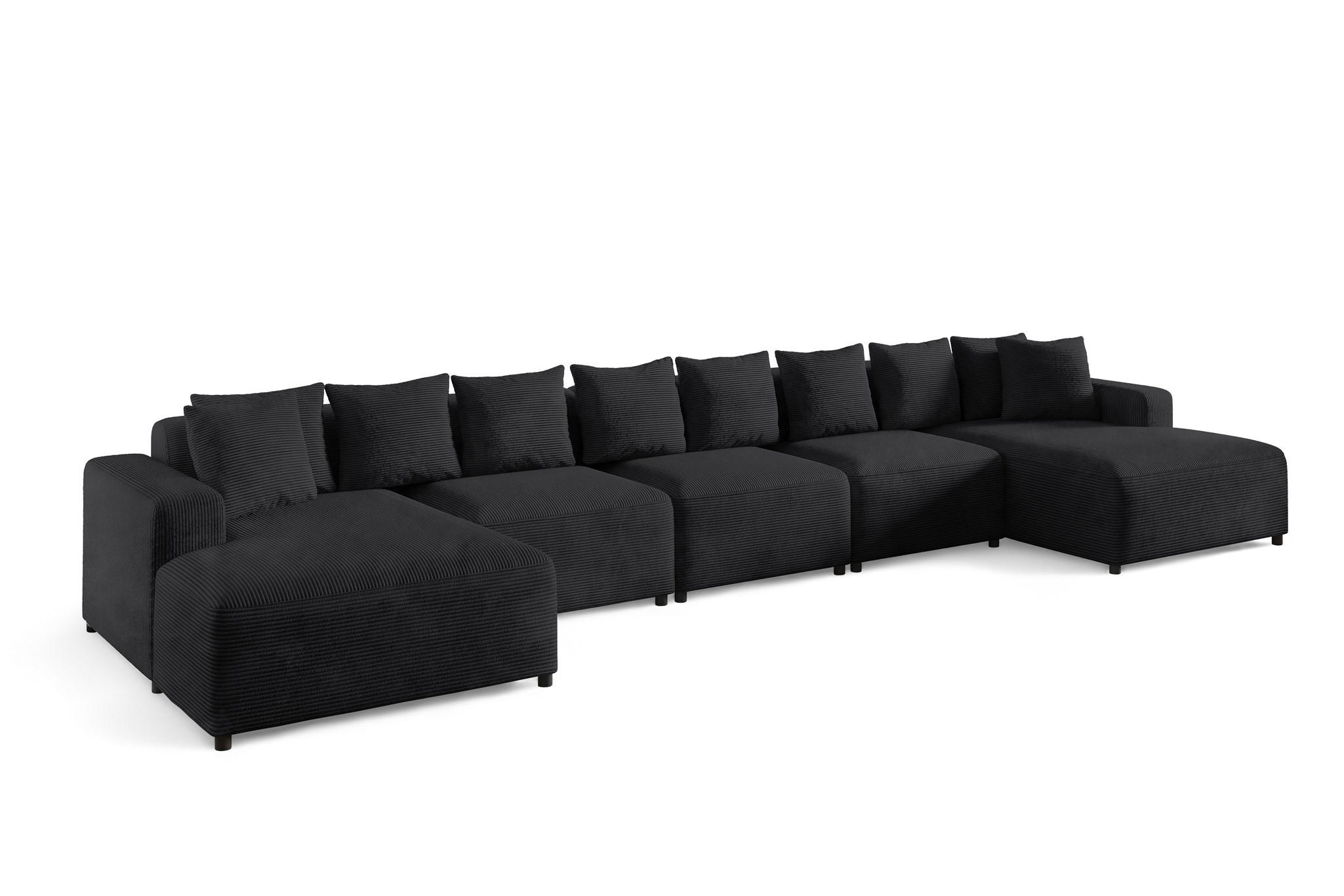 WOHNLANDSCHAFT Megan Xl In Poso - Anthrazit, Holzwerkstoff/Textil (517/75/165cm) - Fun Möbel