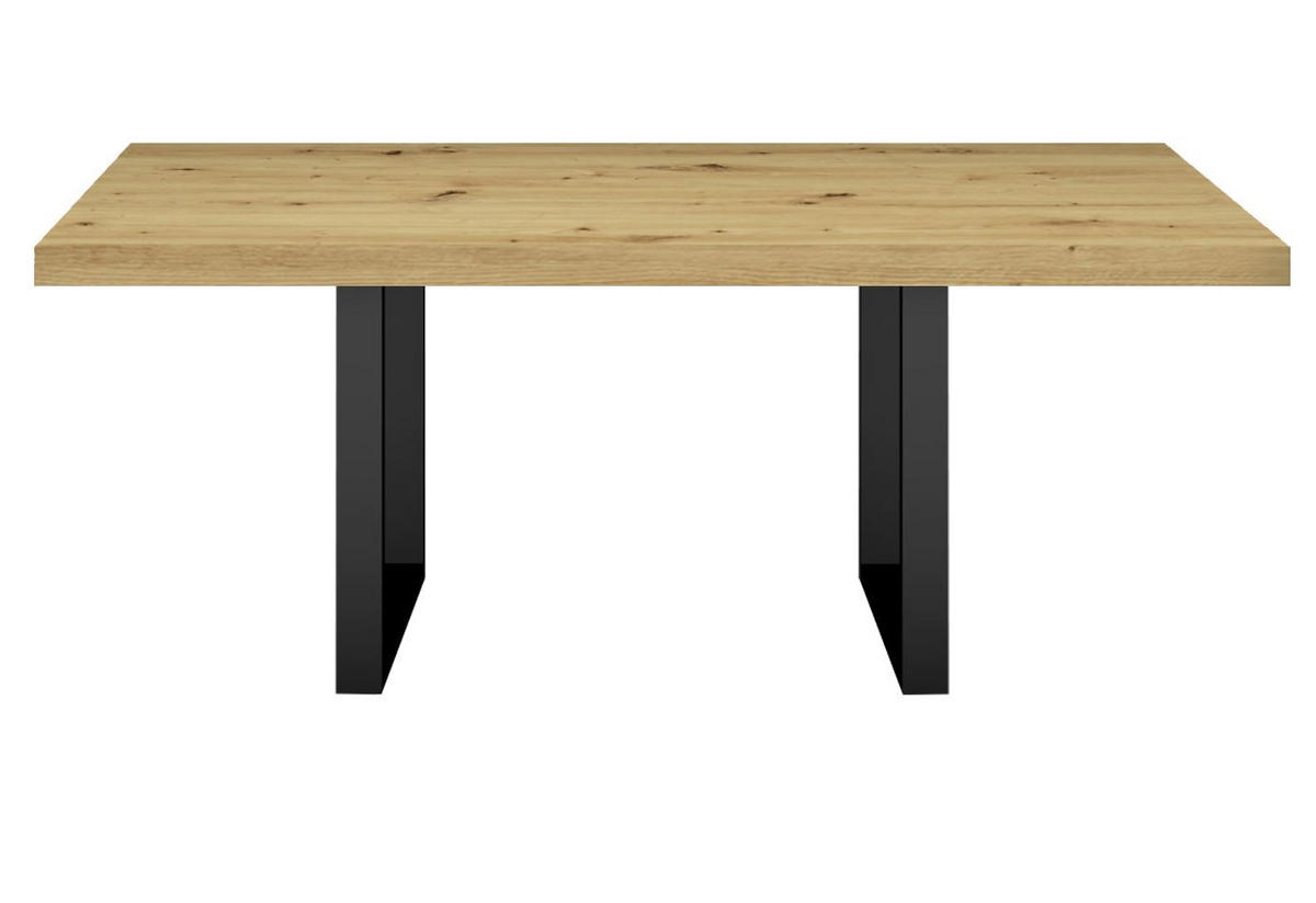 ESSTISCH Elgin 3 210x80x100 Metall+Holzwerkstoff Schwarz/Asteiche - Schwarz/Eiche Artisan, Holzwerkstoff (210/100/80cm) - 58aufmkessel