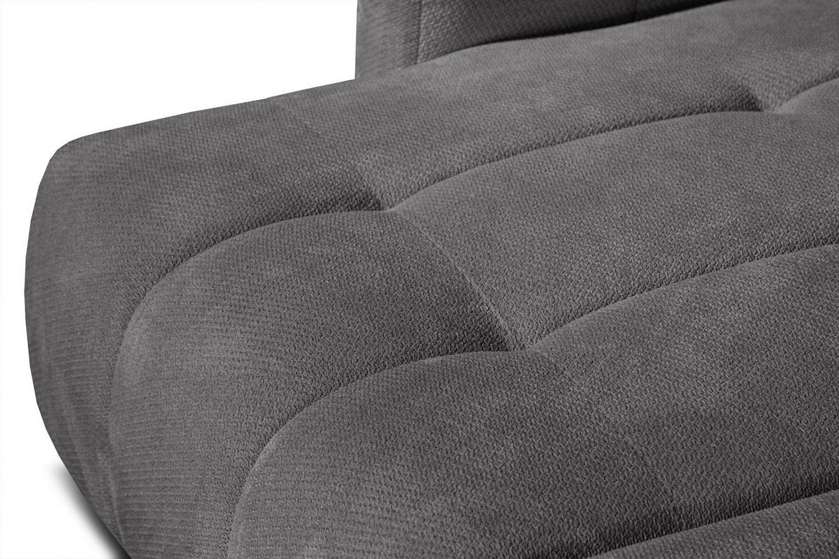 ECKSOFA KIMI 3-Sitzer, ausziehbarer Sitz, verstellbare Kopfstützen, dunkelgrau - Anthrazit/Schwarz, Holzwerkstoff/Textil (270/160cm) - Courtois Laville