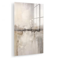 ACRYLGLASBILD Moderne Kunst - Abstrakt - Beige 40x60 cm - Beige, Glas (40/60cm) - MuchoWow