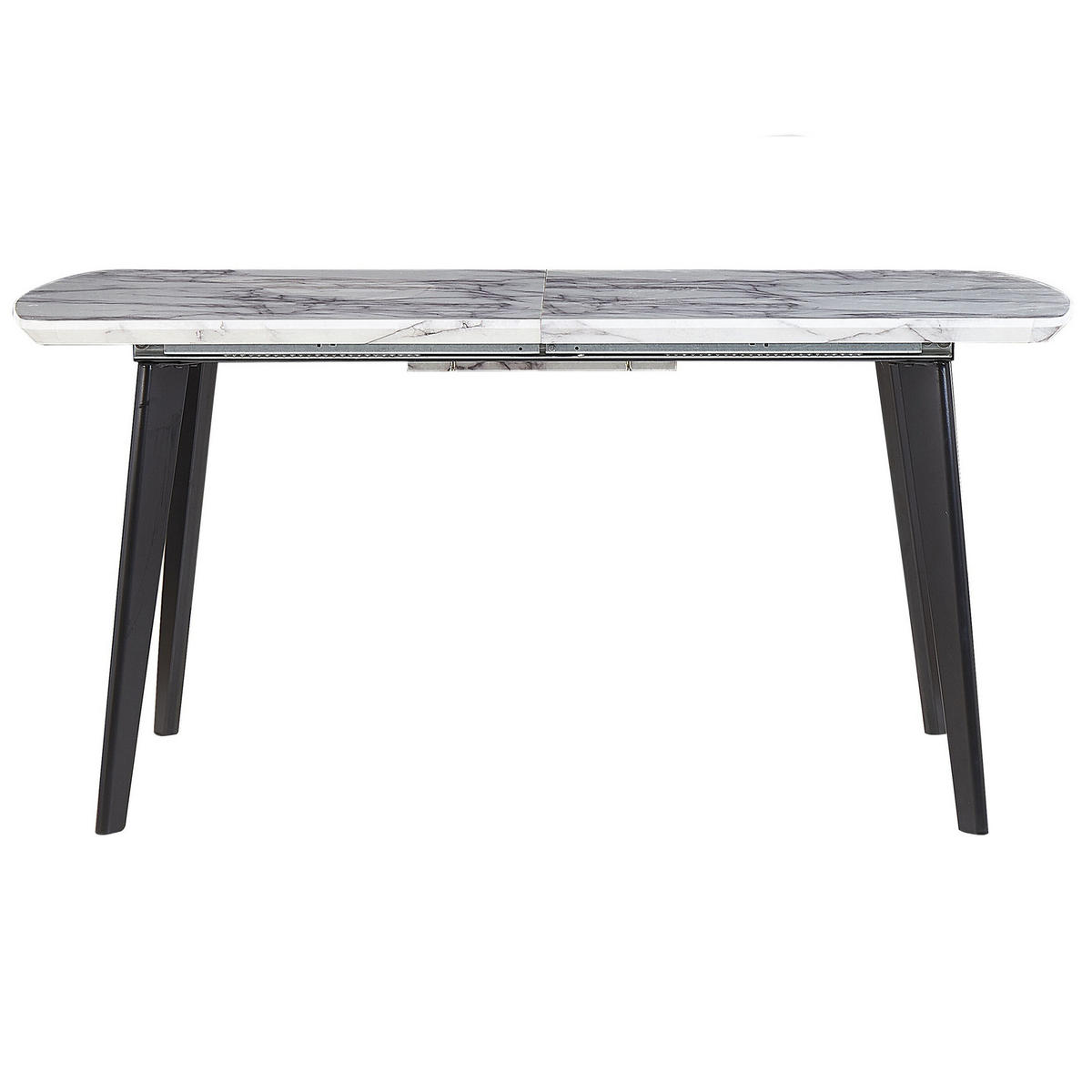 ESSTISCH 160-200/90/77 cm Weiß schwarz Rechteckig Mosby - Weiß, Holzwerkstoff (200/90/77cm) - Beliani