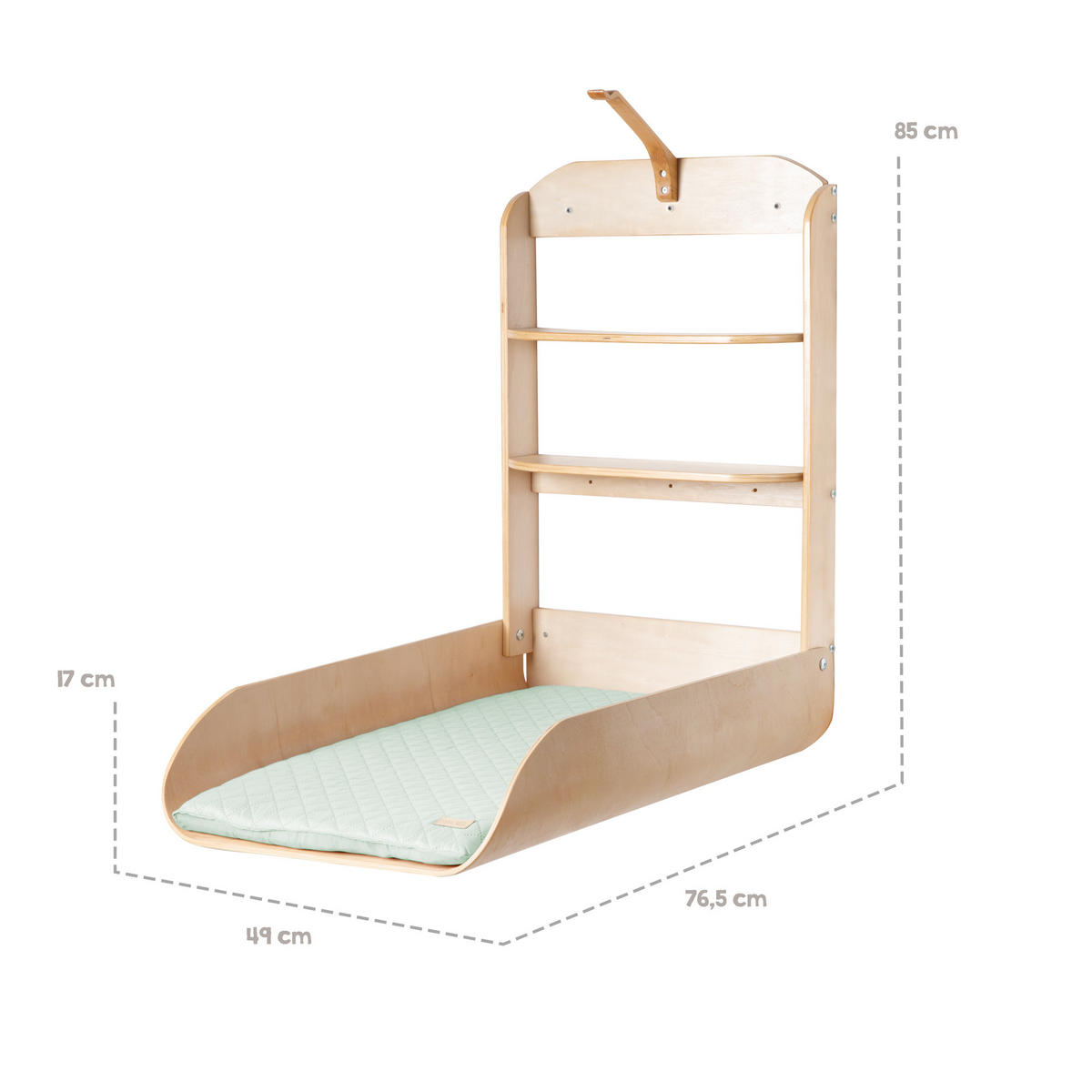 WANDWICKELREGAL roba Style Frosty green - Naturfarben, Holzwerkstoff (49/85/76.5cm) - Roba