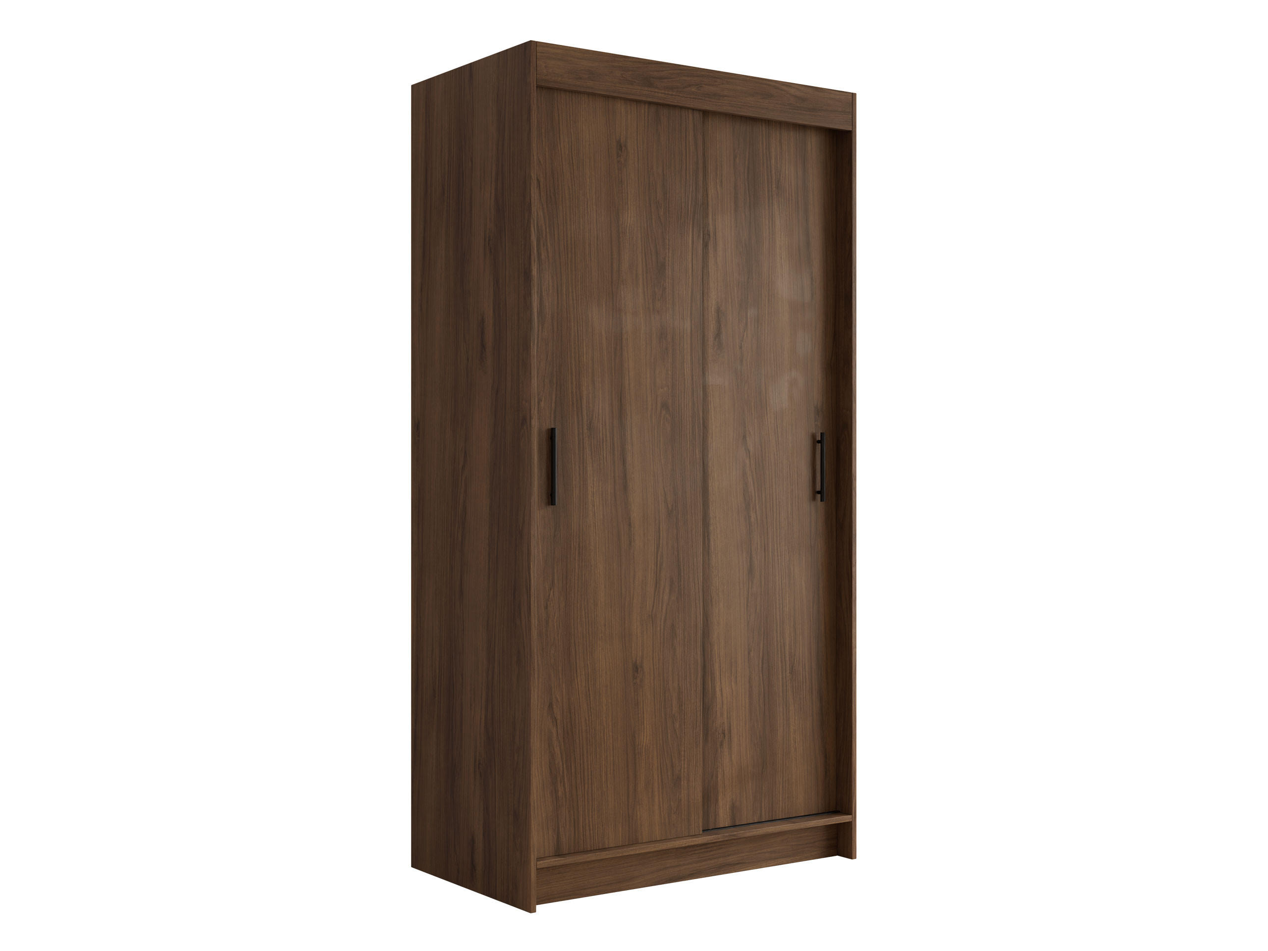 SCHIEBETÜRENSCHRANK Infinity I 120 - Nussbaumfarben/Schwarz, Holzwerkstoff/Kunststoff (120/200/58cm) - MIRJAN24