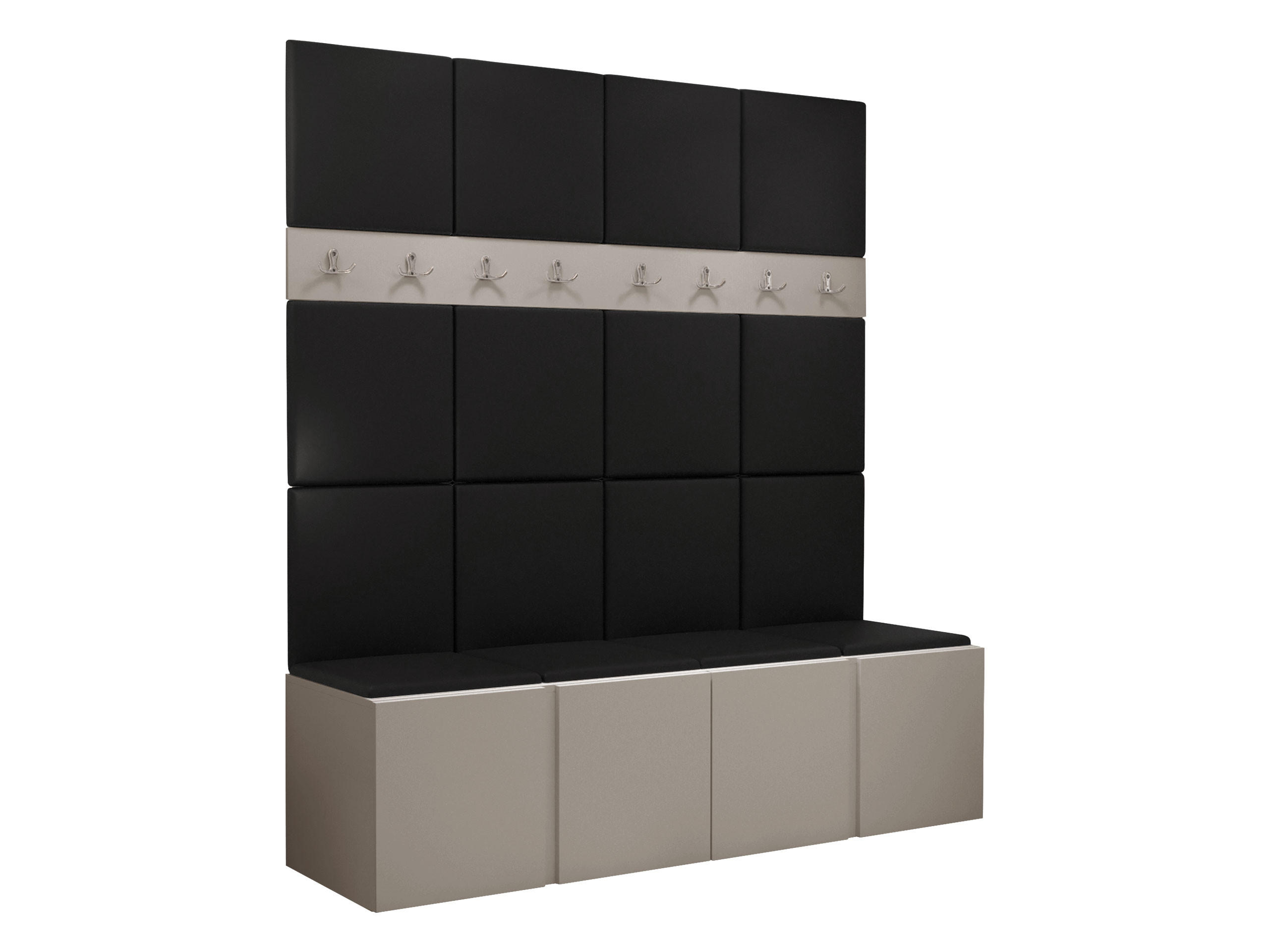 GARDEROBEN-SET Orion V - Kaschmir/Schwarz, Holzwerkstoff/Kunststoff (168/186/46cm) - MIRJAN24