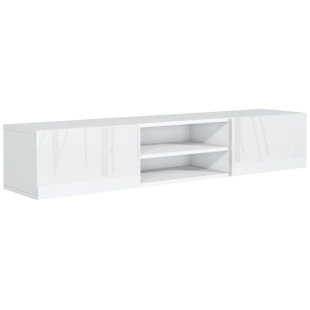 TV Hängeschrank 160 cmWeiße Hochglanzfront 160x35x29,5 cm - Weiß Hochglanz, Holzwerkstoff (160/35/29.5cm) - Mobelsta