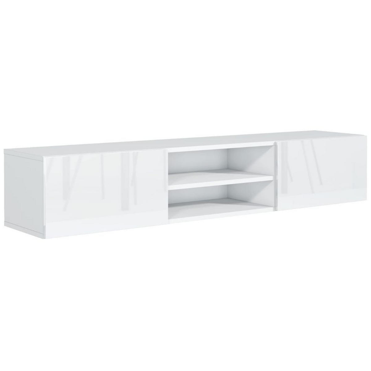 TV Hängeschrank 160 cmWeiße Hochglanzfront 160x35x29,5 cm - Weiß Hochglanz, Holzwerkstoff (160/35/29.5cm) - Mobelsta