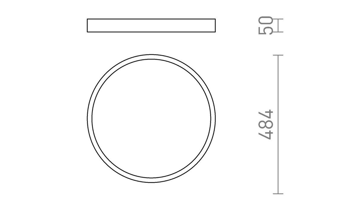 DECKENLEUCHTE SOLEN 49 Gebürstes Messing 42 W - Goldfarben, Metall (48.5/48.5/5cm) - Rendl