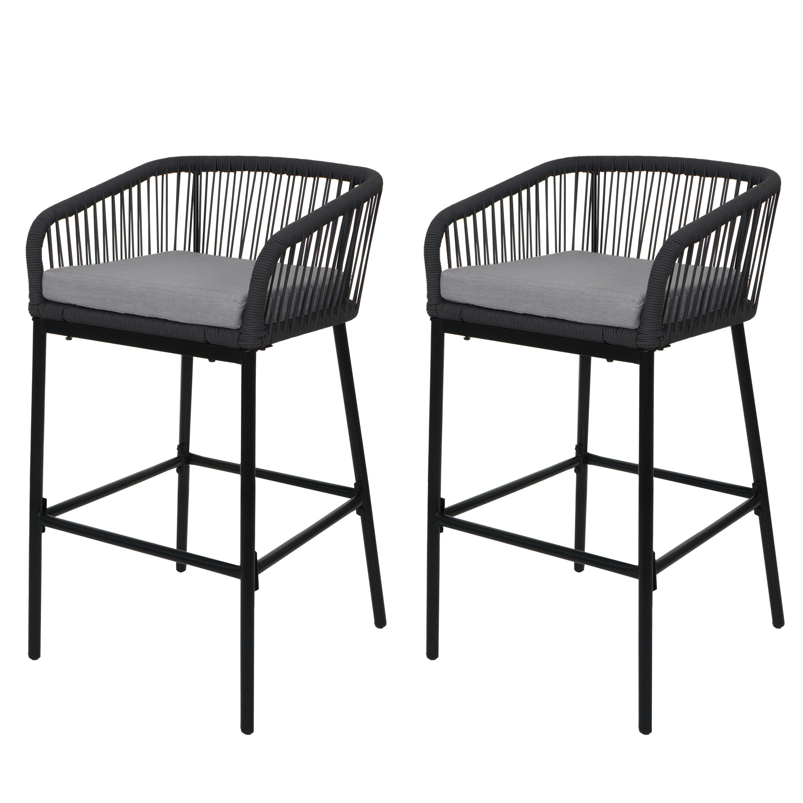 BARSKI STOL Anthracit, svetlo siva - antracit/svetlo siva, kovina (51/92/53cm) - MCW