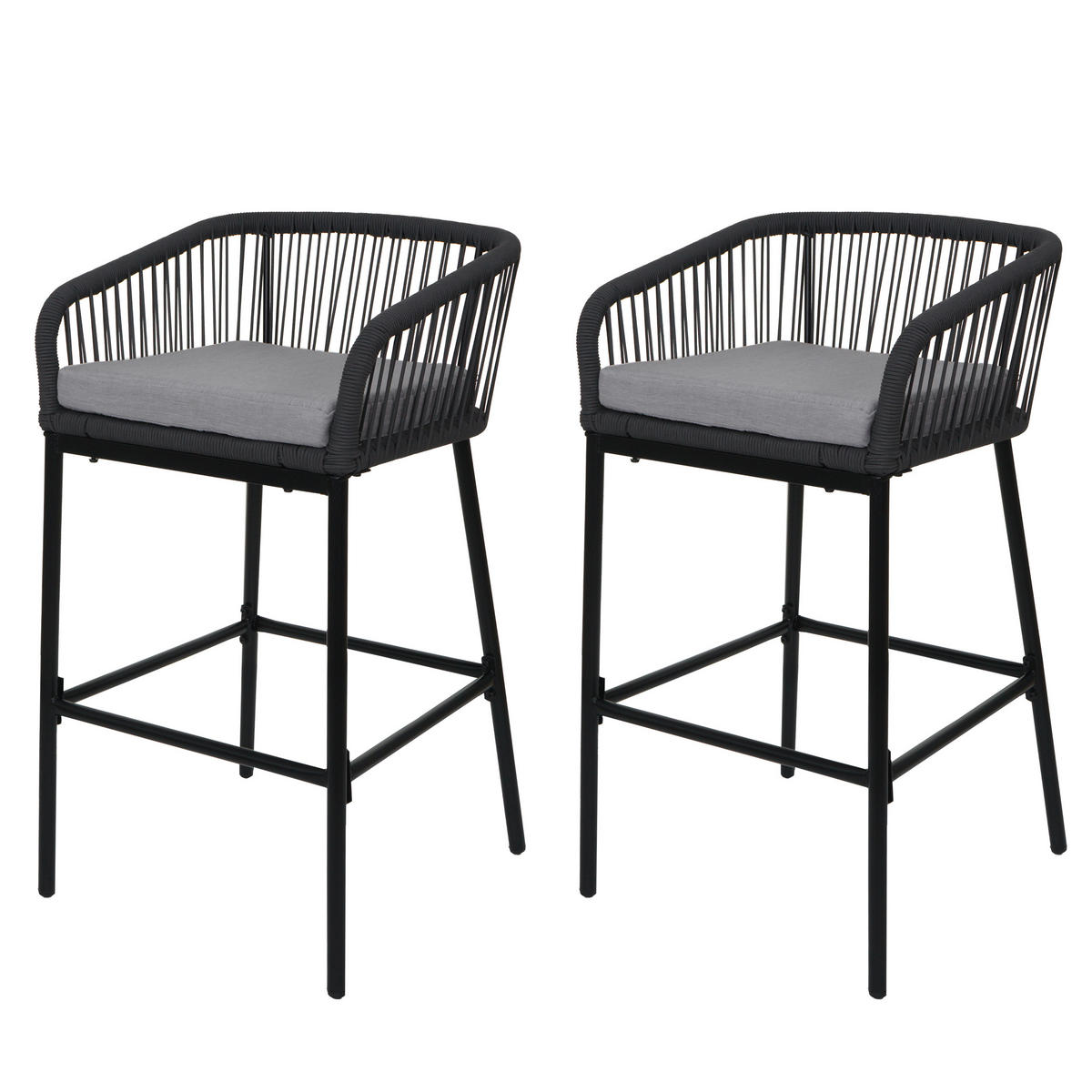 BARSKI STOL Anthracit, svetlo siva - antracit/svetlo siva, kovina (51/92/53cm) - MCW