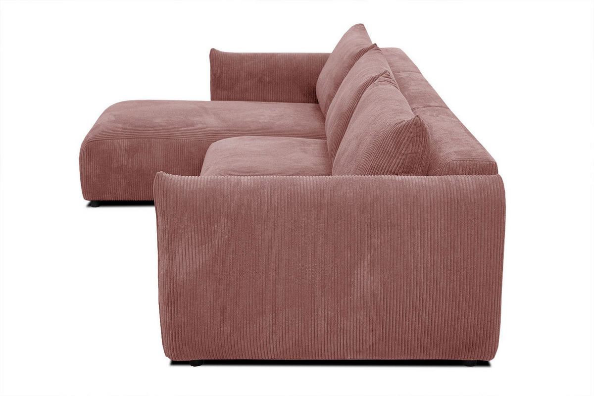 ECKSOFA TAUER 5-Sitzer, altrosa - Schwarz/Altrosa, Holzwerkstoff/Kunststoff (173/294cm) - Courtois Laville