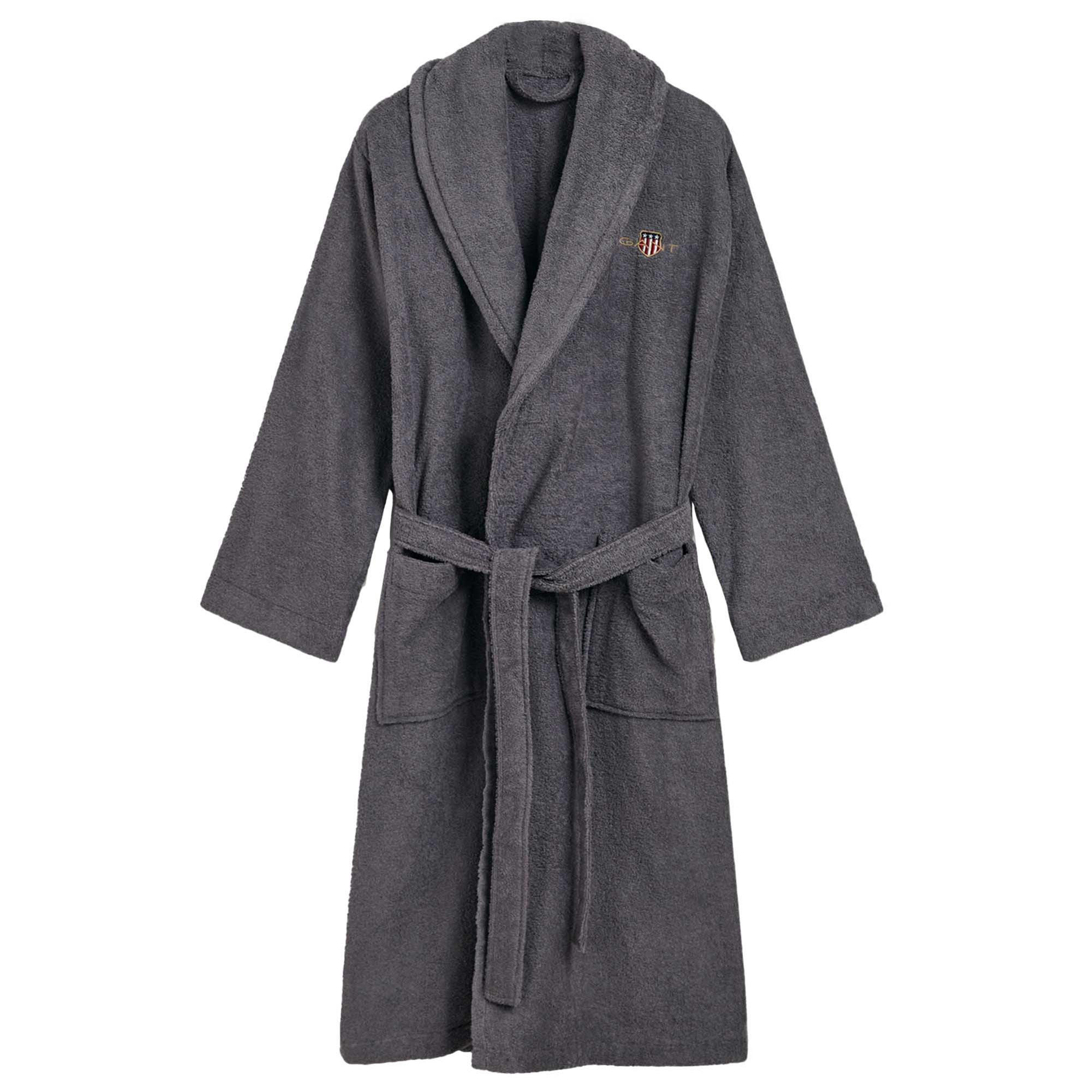BADEMANTEL Unisex ARCHIVE SHIELD TERRY ROBE Grau Baumwolle - Grau, Textil (Lnull) - GANT