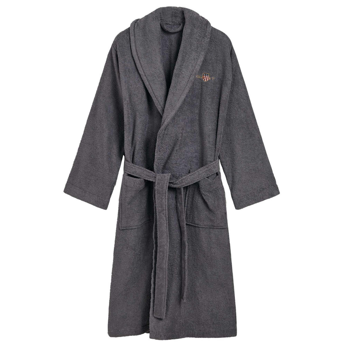 BADEMANTEL Unisex ARCHIVE SHIELD TERRY ROBE Grau Baumwolle - Grau, Textil (Lnull) - GANT