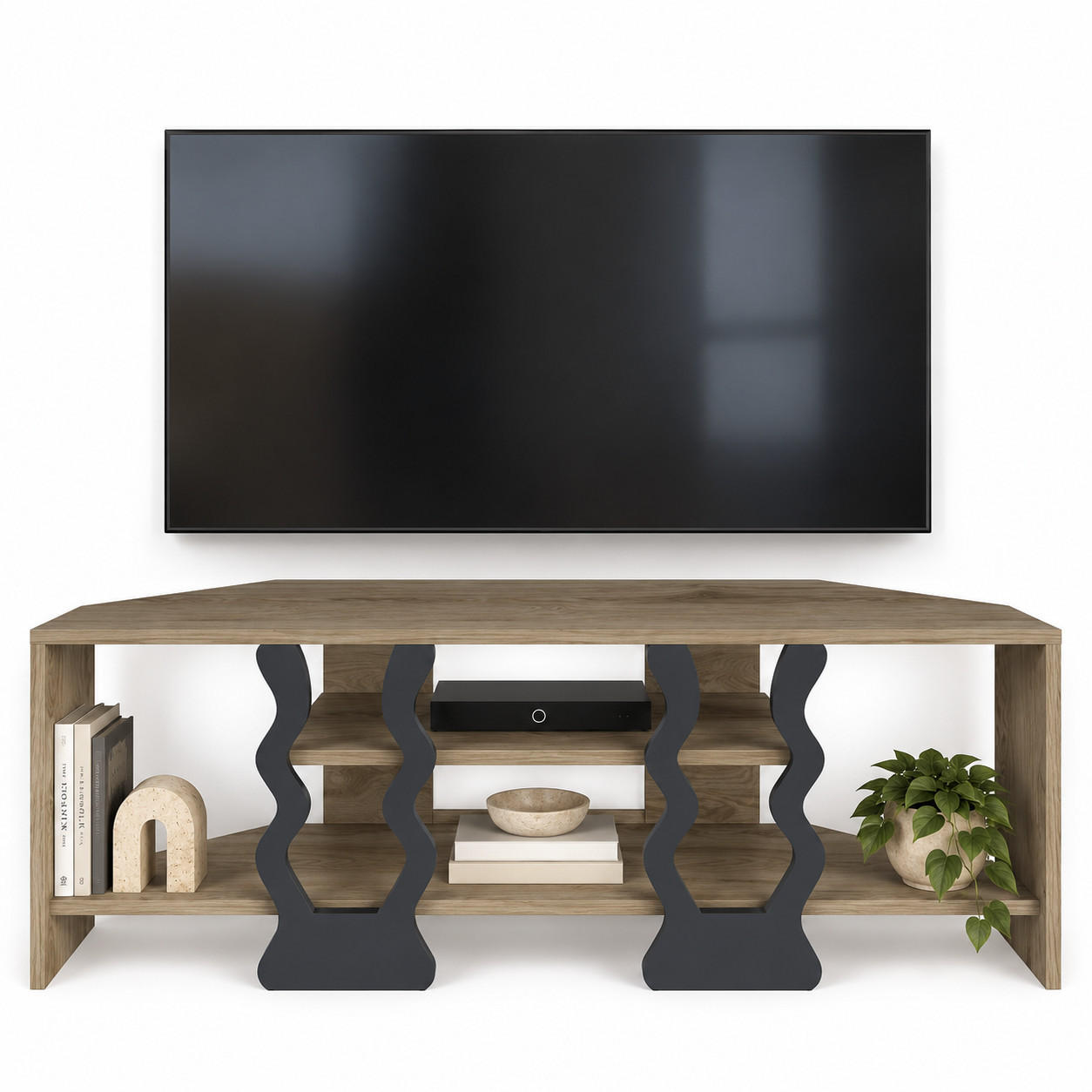 Decorotika Tv-Element Schwarz, Eiche 35x41.8x110 cm