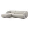 ECKSOFA Links Bouclé Stoff Beige - Beige/Schwarz, Kunststoff/Textil (156/280cm) - Makamii