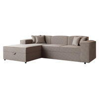 ECKSOFA Santos L, Seite: Links - Beige/Schwarz, Holzwerkstoff/Kunststoff (253/166cm) - MIRJAN24
