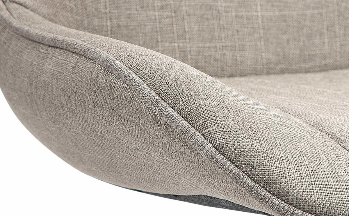 BARHOCKER 2er Set Stoff taupe - Taupe/Weiß, Textil/Metall (49/85/51cm) - CLP