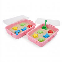 SANDLÅDA Rosa 2-pack med lock - Rosa, Plast (25/38/8cm) - Relaxdays