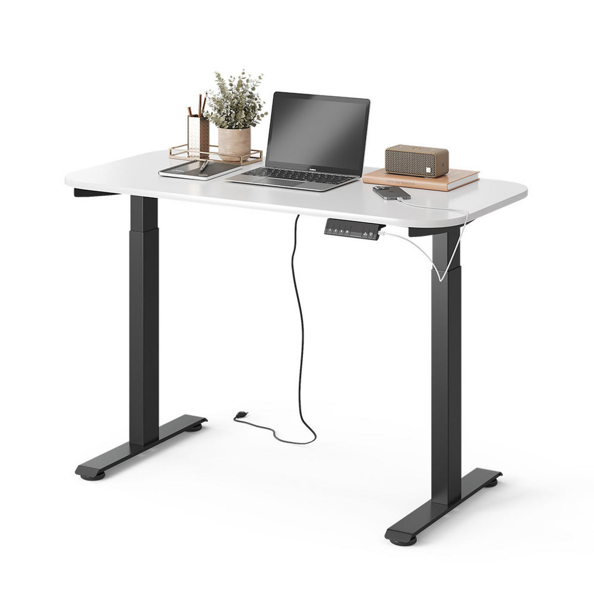 PSACÍ STŮL Elevate Černá/bílá - bílá/černá, kompozitní dřevo (60/120/120cm) - Vicco