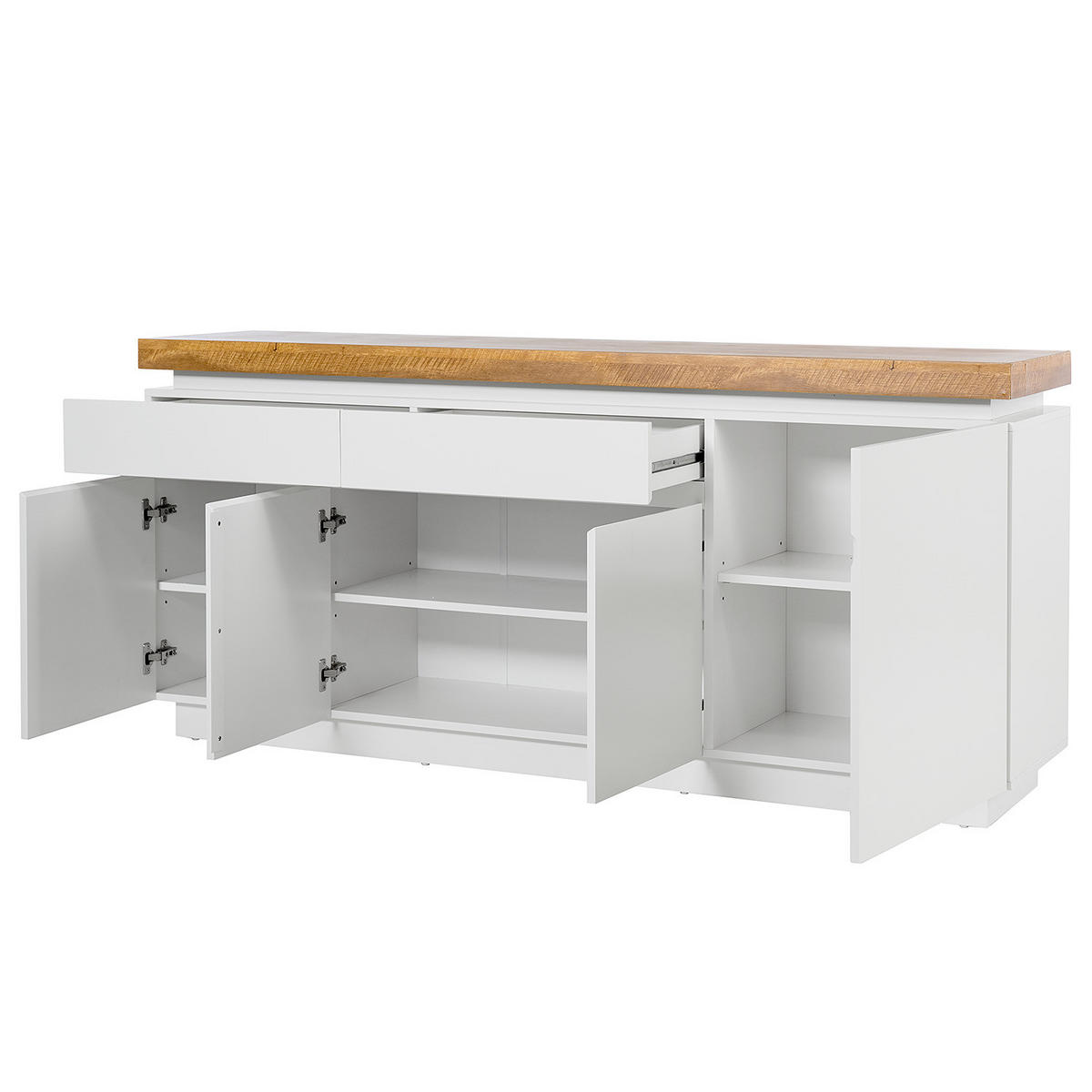 SIDEBOARD - Inkl. Beleuchtung - Eichefarben/Weiß, Holzwerkstoff (175/80/40cm) - home24