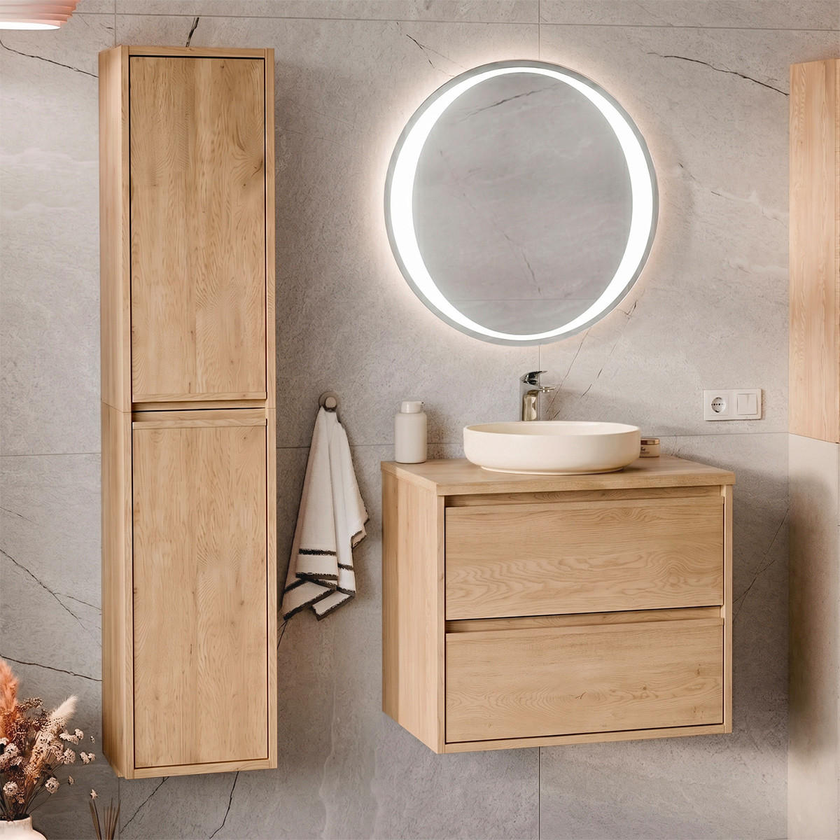 SKRINKA POD UMÝVADLO 60cm Edmé Drevo - hnedá, kompozitné drevo (60/52.2/46cm) - Petits-meubles