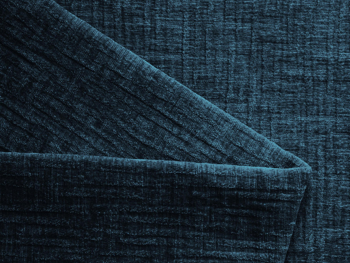 3-SITZER SOFA Links Chenille Stoff Blau - Blau/Braun, Holz/Textil (258/73/95cm) - Makamii