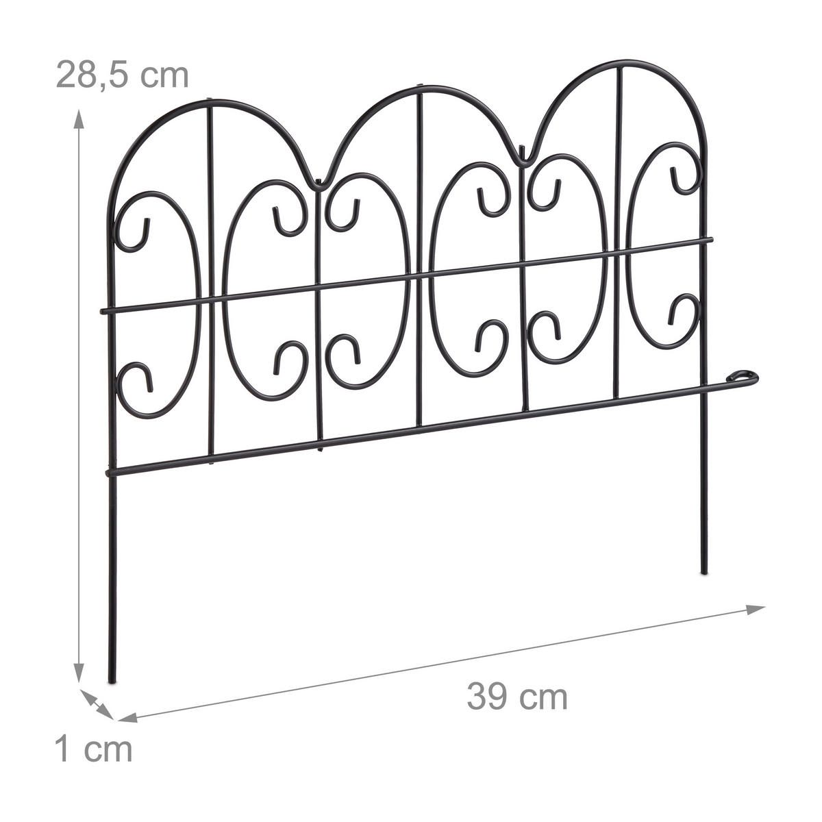 4XBEETEINFASSUNG - Schwarz, Metall (39/28.5/1cm) - Relaxdays