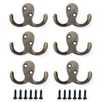 WANDHAKEN 6x 4,2 cm aus Metall Messingfarben 793826 - Messingfarben, Metall (6.8/4.2/2.2cm) - DanDiBo