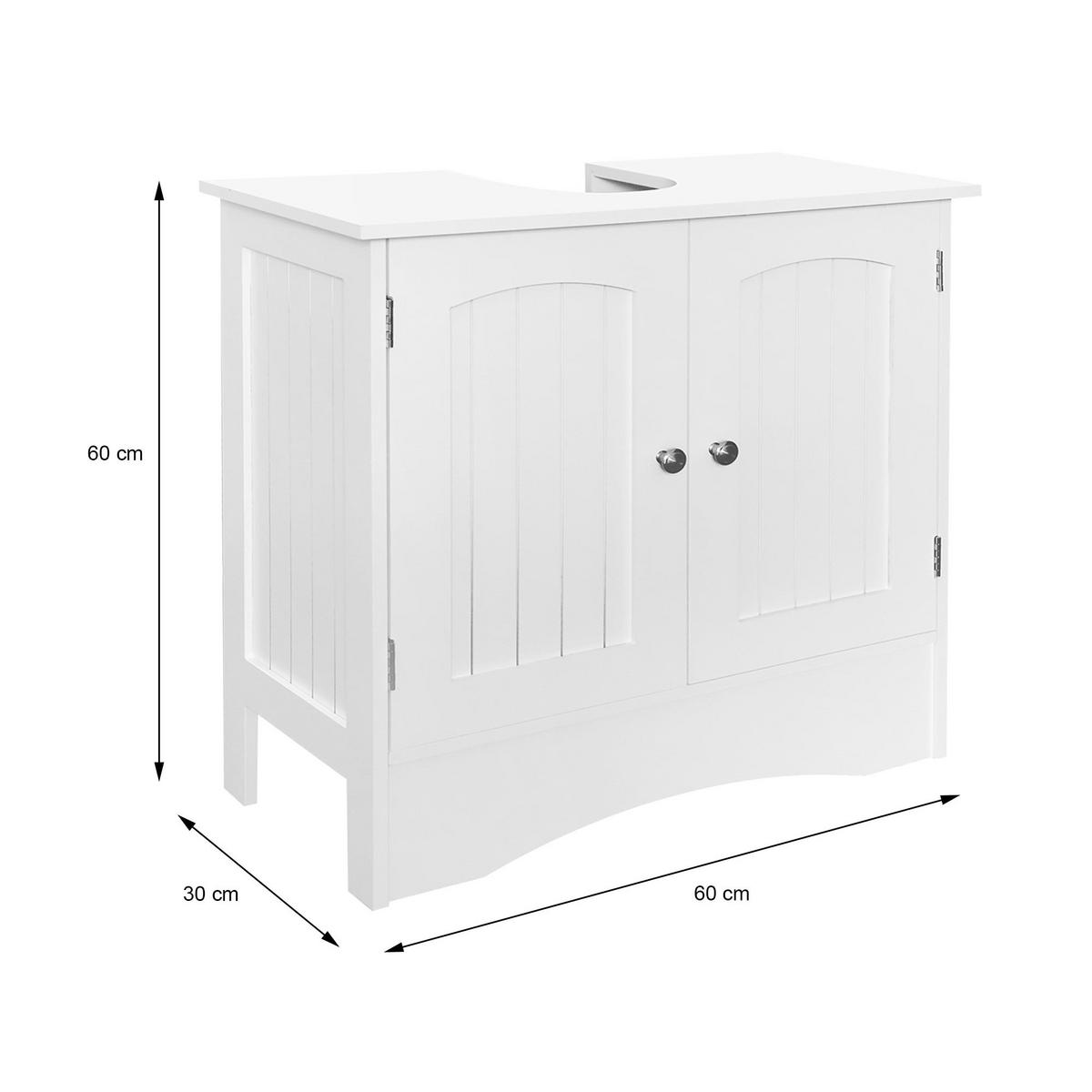 SKŘÍŇKA POD UMYVADLO - bílá, kompozitní dřevo (30/60/60cm) - ML-DESIGN