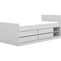JUGENDBETT Leon 90/200 weiß mit Matratze - Weiß, Holzwerkstoff (90/200cm) - Beautysofa