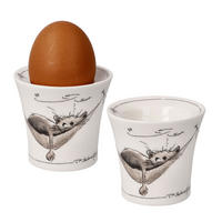 EIERBECHER 2er Set Peter Schnellhardt - Mittagspäuschen, New Bone China, Bunt, 6 cm - Multicolor, Keramik (6.5/6/6.5cm) - Goebel