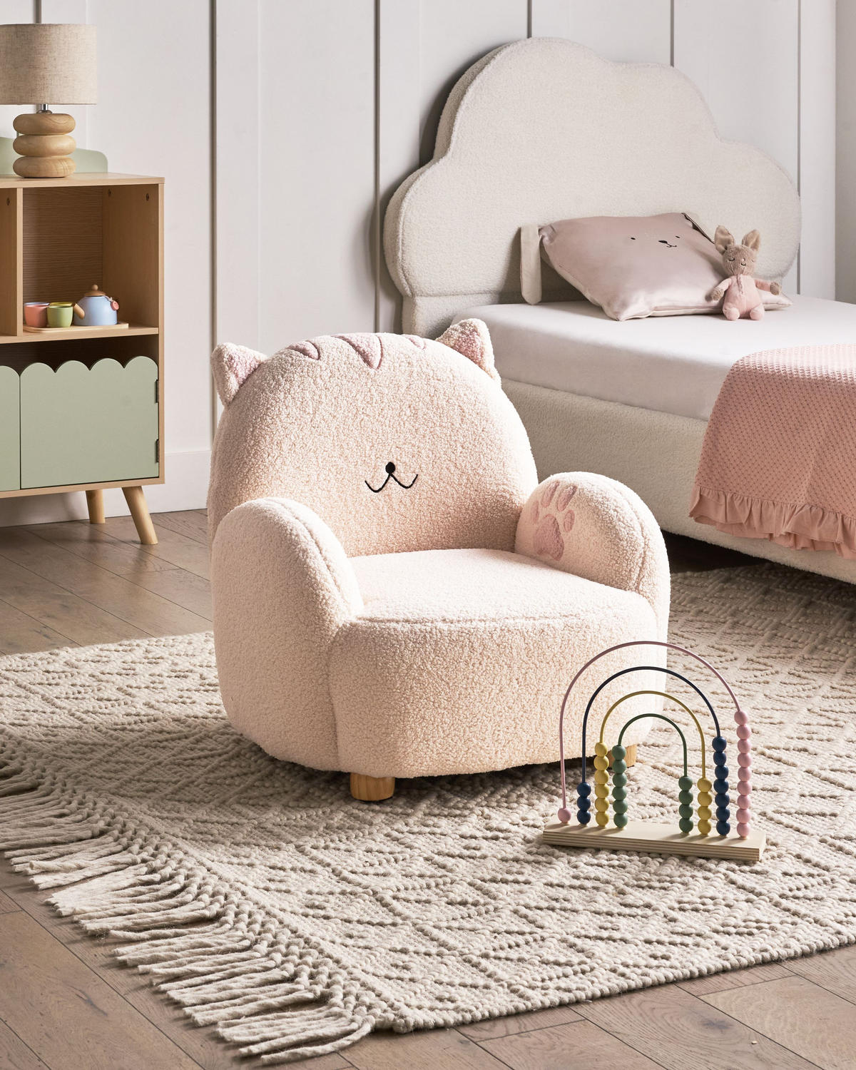 KINDERSESSEL Weiß Zoar - Creme/Braun, Textil (55/59/54cm) - Beliani
