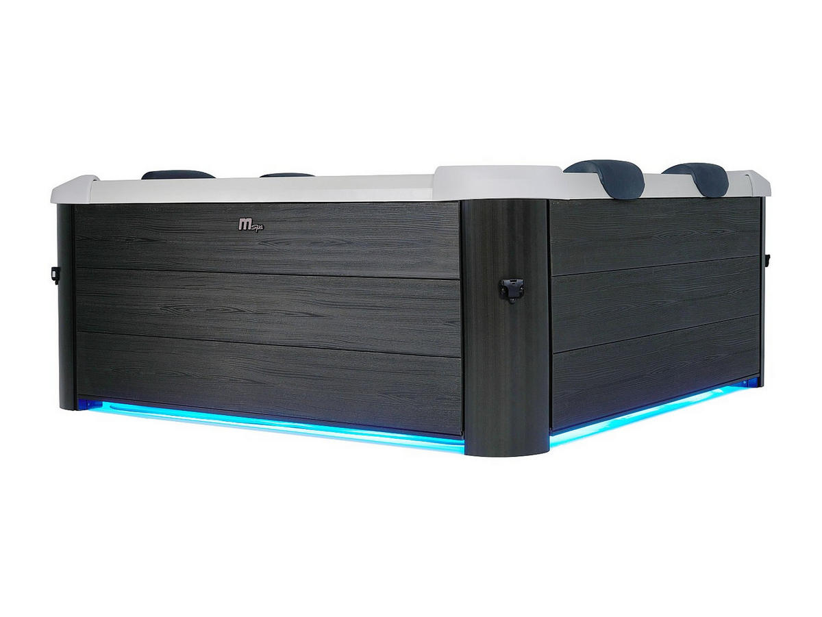 HALBFESTER Whirlpool - 6 Personen - Plastik - Grau - - Grau, Kunststoff (160/65/160cm) - Mspa