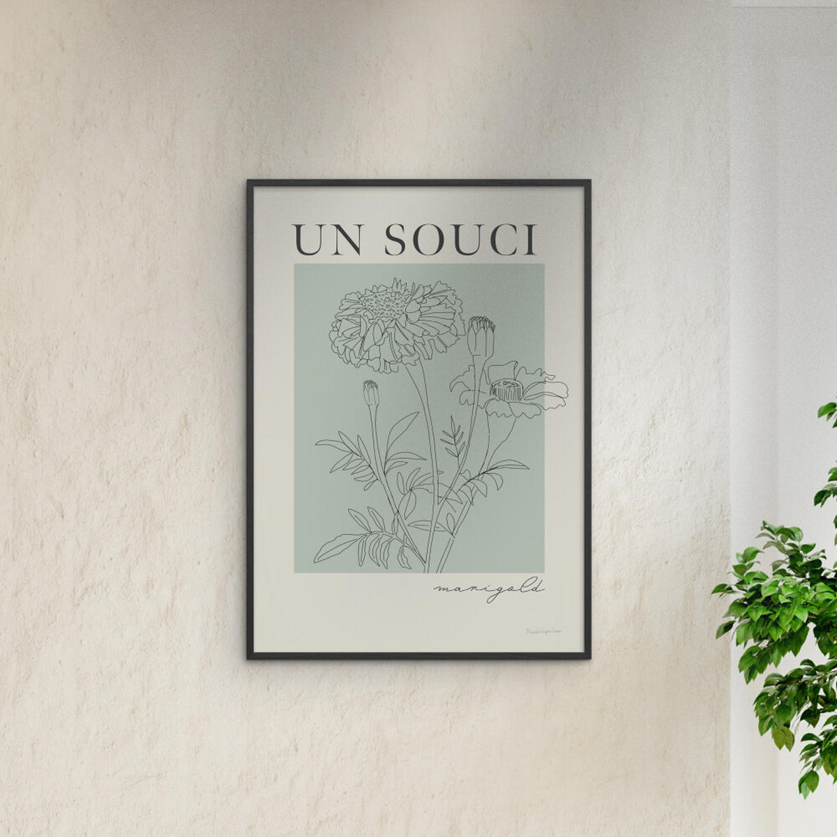 POSTER mit Rahmen Wild Apple - French Flower Poster II - Schwarz/Grün, Holz/Papier (30/40cm) - Poster&Frame