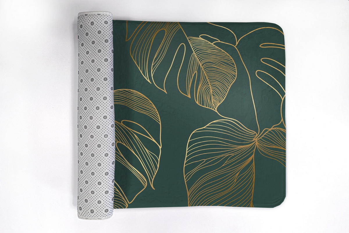BADTEPPICH 90x60 cm Monstera-Blätter - Grün, Textil (90/60cm) - TULUP