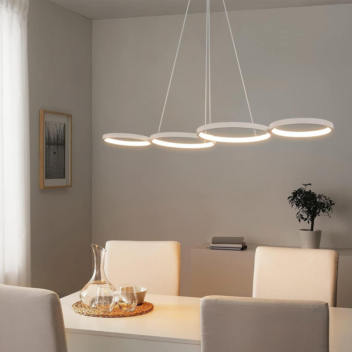 HÄNGELEUCHTE Sphäre 88/32/160 cm - Weiß, Metall (88/32/160cm) - Nettlife