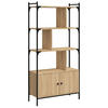 BÜCHERREGAL mit 3 Ebenen, kleinem Schrank 76,5/30/154,5 cm aus Holzwerkstoff Sonoma-Eiche Dekor - Sonoma Eiche, Holz (76.5/154.5/30cm) - vidaXL